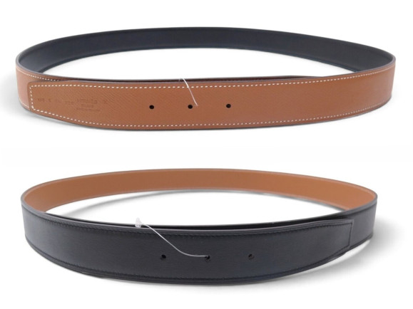 lien hermes ceinture cuir reversible swift noir