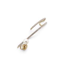  mono boucle d'oreille dior cd perle strass metal
