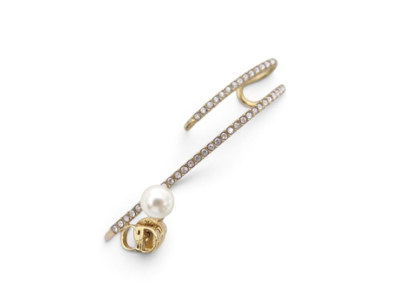 mono boucle d'oreille dior cd perle strass metal