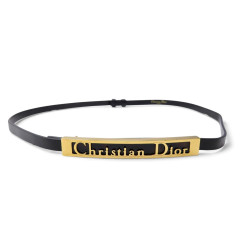  ceinture christian dior slim en cuir noir