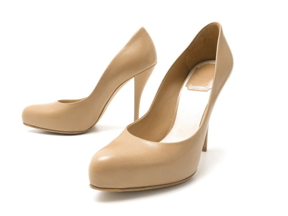 chaussures christian dior escarpins miss 37 cuir beige