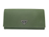 portefeuille prada plaque logo toile nylon vert green