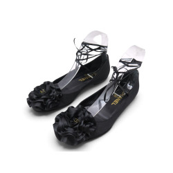 chaussures chanel ballerines cambon camelia 35.5 satin