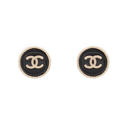  boucles d'oreilles chanel logo cc rondes puces