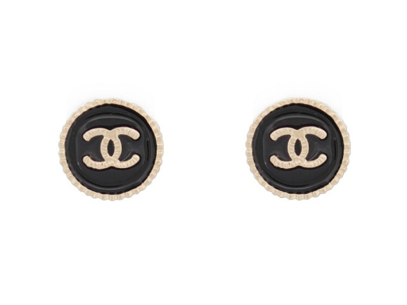 boucles d'oreilles chanel logo cc rondes puces