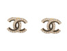 boucles d'oreilles chanel logo cc strass puces en