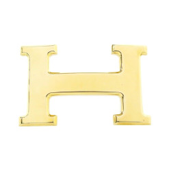 boucle de ceinture hermes h en metal dore poli pour