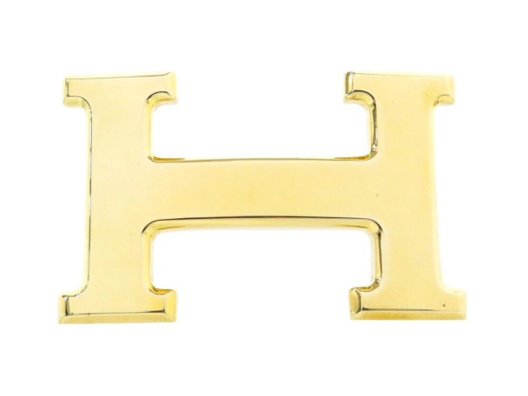 boucle de ceinture hermes h en metal dore poli pour