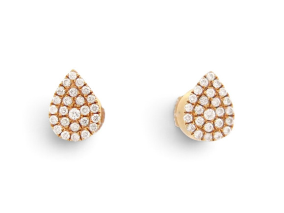  boucles d'oreilles djula grandes poires or rose