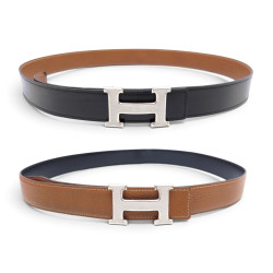 ceinture hermes boucle h guilloche 32mm acier t95 lien