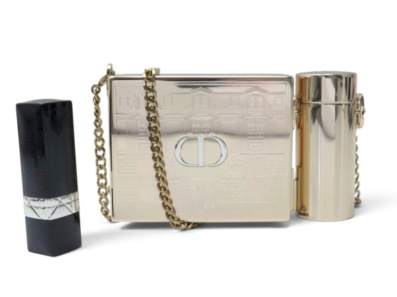 sac a main christian dior rouge minaudiere dore