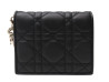  portefeuill dior lady mini en cuir cannage noir
