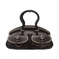  sac a main christian dior detective cuir marron