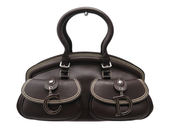sac a main christian dior detective cuir marron