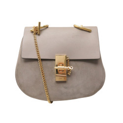 sac a main chloe drew cuir et daim taupe bandouliere