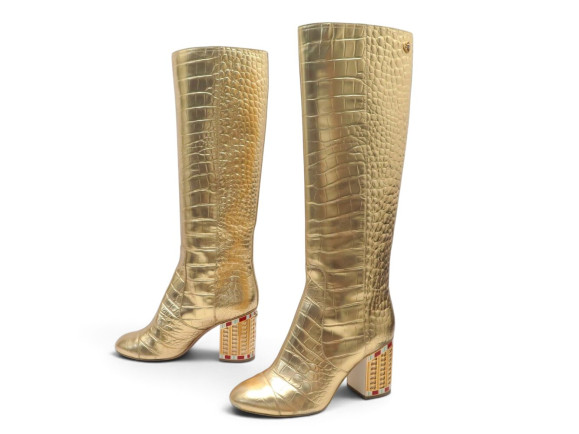 chaussures bottes chanel cavalieres egypte 38.5 cuir