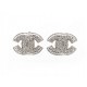 NEUF BOUCLES D'OREILLES CHANEL Z2371 LOGO CC STRASS + BOITE SAC EARRINGS 420€