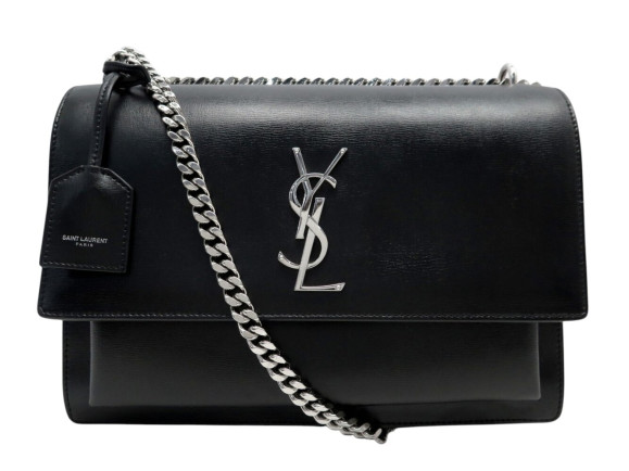 sac a main saint laurent sunset large 498779 cuir noir