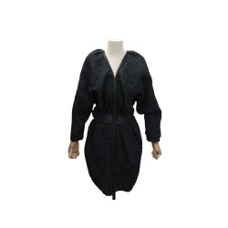 robe lanvin zippee tissu synthetique plisse noir s 36