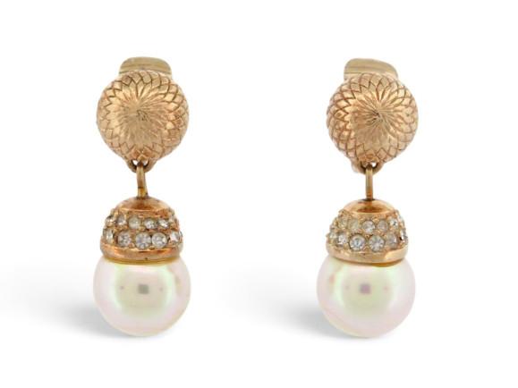 boucles d'oreilles christian dior pendantes