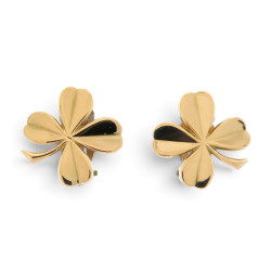  boucles d'oreilles chanel trefle 1994 en metal