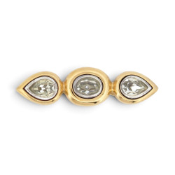  broche yves saint laurent 1980 metal dore orne
