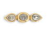 broche yves saint laurent 1980 metal dore orne