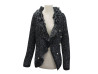 veste lanvin 707m en tweed noir s 36 boutons en