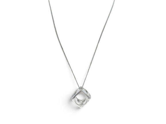 collier dinh van le pave sur chaine argent 925 gm