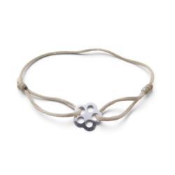 bracelet dinh van cordon fleur bubbles or blanc 18k