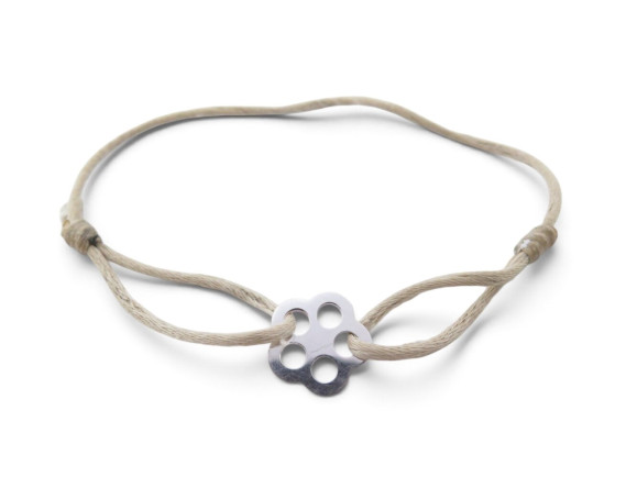 bracelet dinh van cordon fleur bubbles or blanc 18k