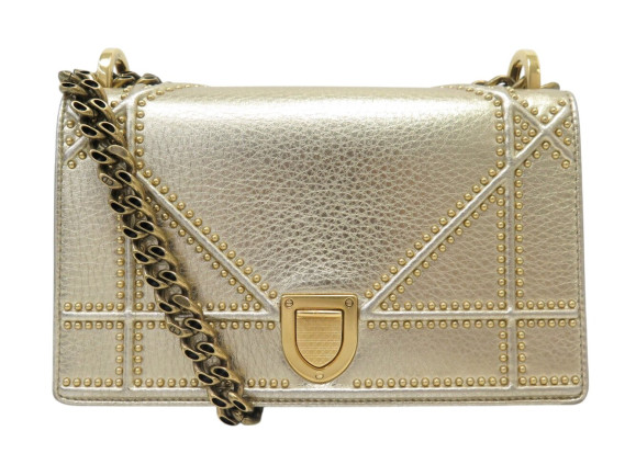 sac a main dior diorama small cuir graine dore