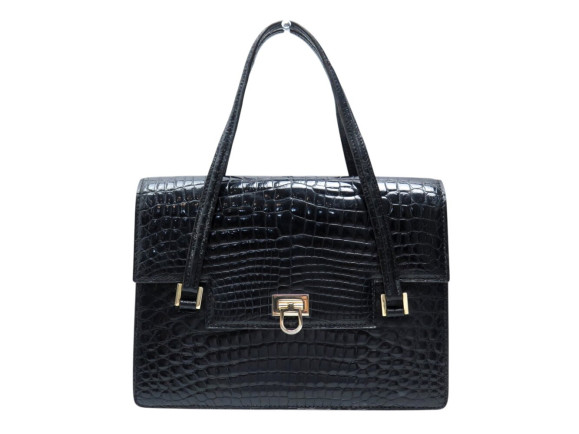sac a main morabito en cuir de crocodile noir