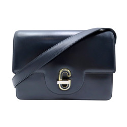  sac a main gucci cuir box bleu marine