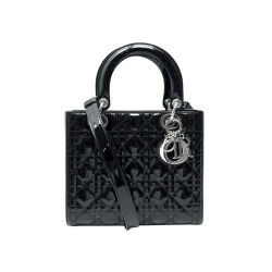  sac a main dior lady medium cuir vernis noir