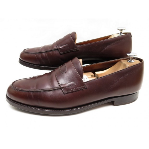 CHAUSSURES JOHN LOBB LOPEZ 10E 44 MOCASSIN CUIR MARRON LOAFER BROWN SHOES 1225€