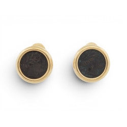 boucles d'oreilles bulgari monete piece ancienne avant