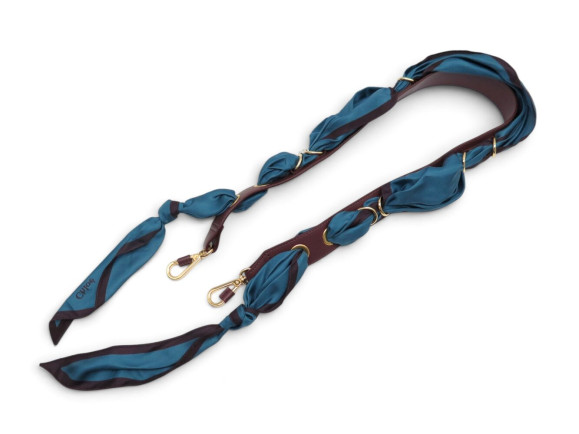 anse bandouliere chloe en cuir marron foulard