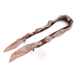  anse bandouliere chloe en cuir marron et foulard