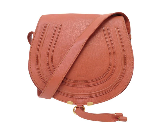 sac a main chloe marcie gm cuir graine rouge brique