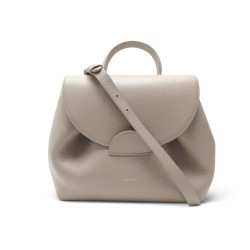sac a main polene numero un en cuir graine gris taupe