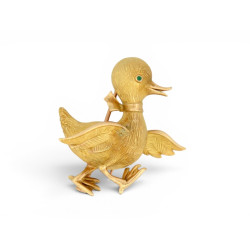  broche boucheron canard en or jaune 18k 13gr