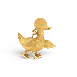  broche boucheron canard en or jaune 18k 13gr