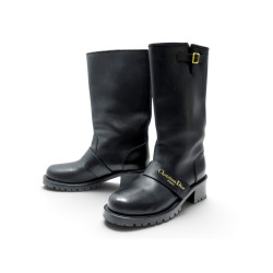bottes christian dior d quest cuir box calf noir 41 de