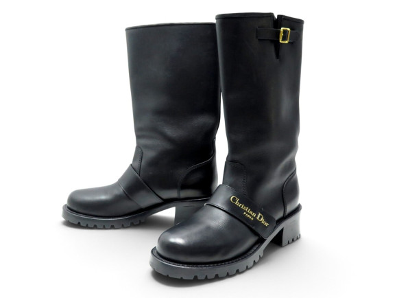 bottes christian dior d quest cuir box calf noir 41 de