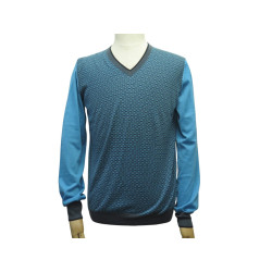  pull hermes col v mors tresse cachemire bleu l 52