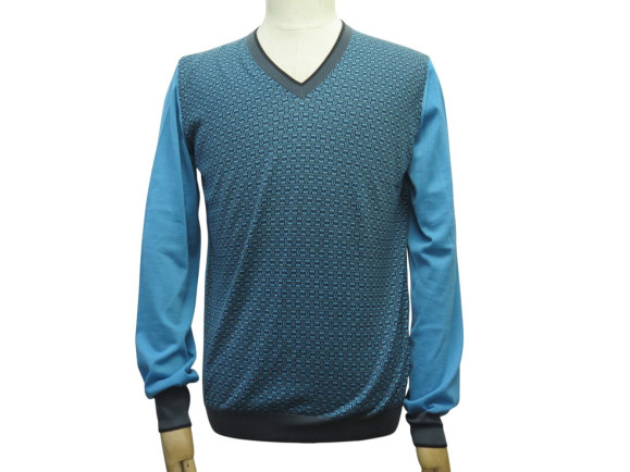 pull hermes col v mors tresse cachemire bleu l 52