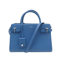  sac a main le tanneur emilie mm cuir graine bleu