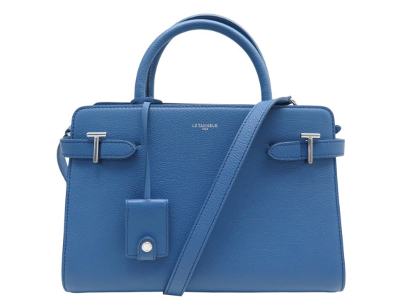  sac a main le tanneur emilie mm cuir graine bleu