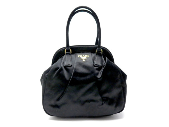 sac a main prada de soiree mini en satin noir black